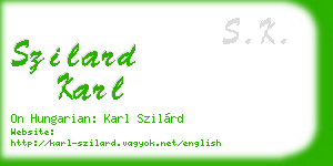 szilard karl business card